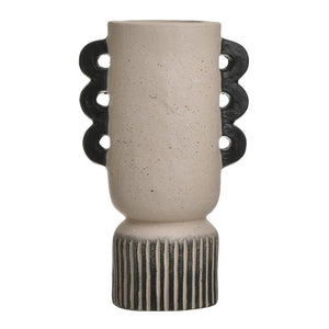 Black/Beige Fiberglass Vase 21Χ14Χ36