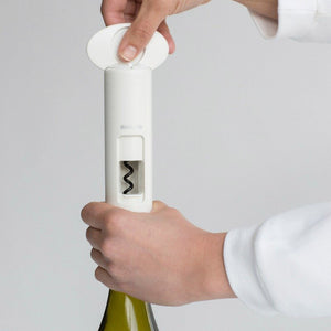 Ejemplo Sacacorchos de botella de vino color blanco