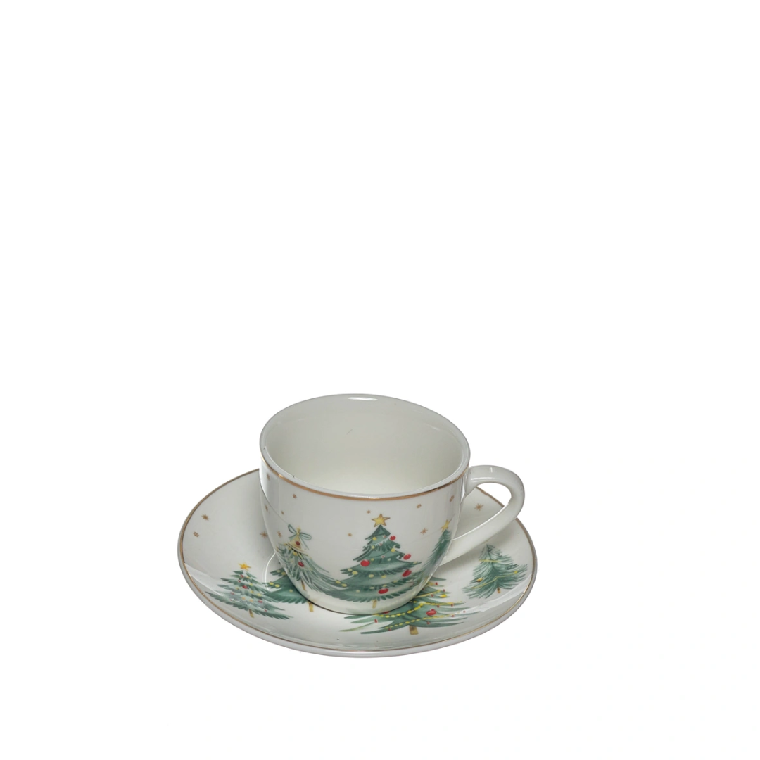 Juego 6 tazas con plato