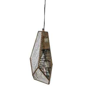 Lámpara de techo de latón y vidrio antiguo Rino