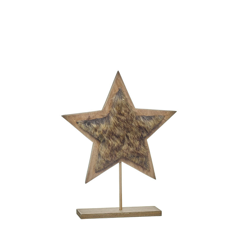 Figura decorativa de una Estrella de Navidad de madera 