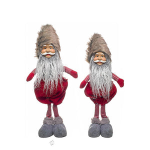 Figura de decoración de Navidad de Papa Noel con gorro de pelo sintetico grande