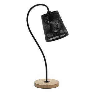 Table Lamp with Natural Wood Base