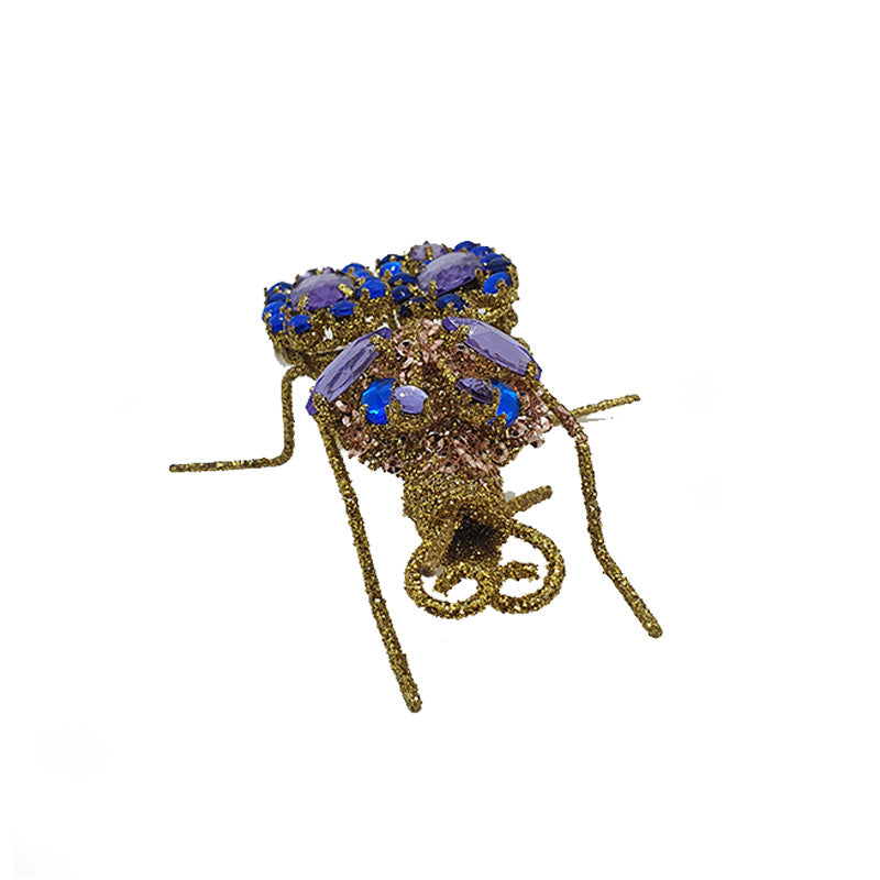 Decoración de navidad escarabajo de piedras y cristal