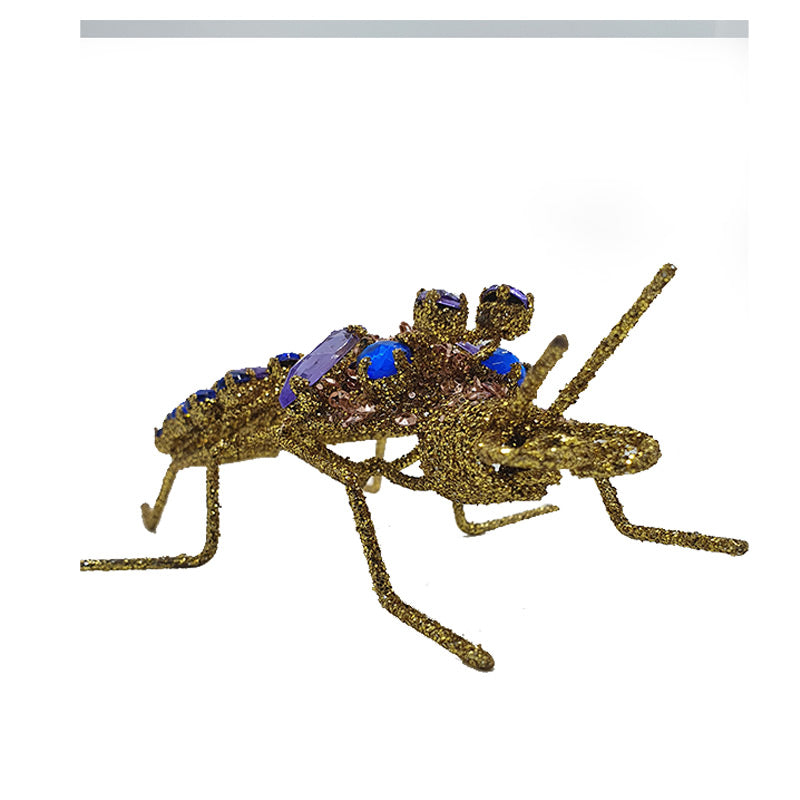 Decoración de navidad escarabajo de piedras y cristal