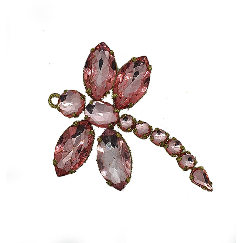 Decoración de navidad libélula de piedras y cristal