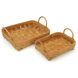 Set 2 cestas de madera para la cocina